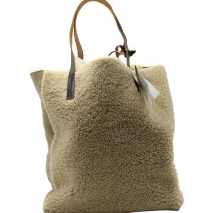 Marni Schräg-Teppichbeutel in beige Veloursleder 7703704928316