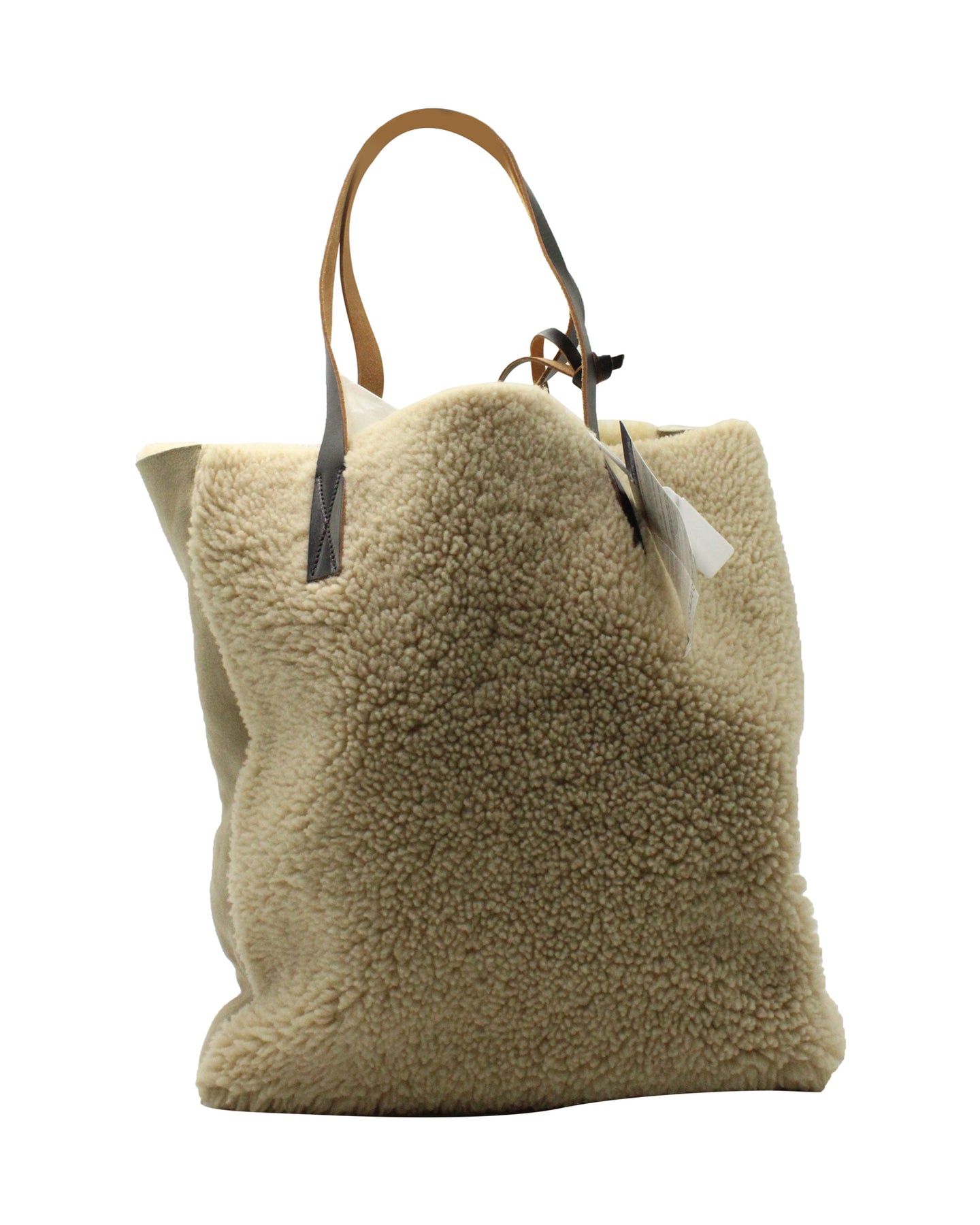 Marni Schultertasche aus Veloursleder in Beige
