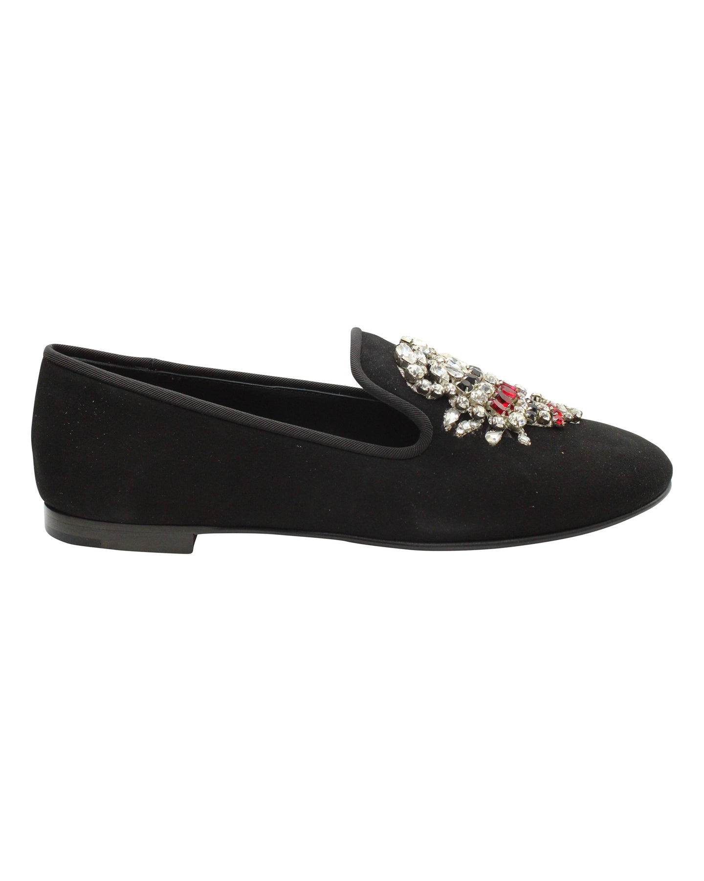 Giuseppe Zanotti Verzierte Scorpion Slipper aus schwarzem Wildleder