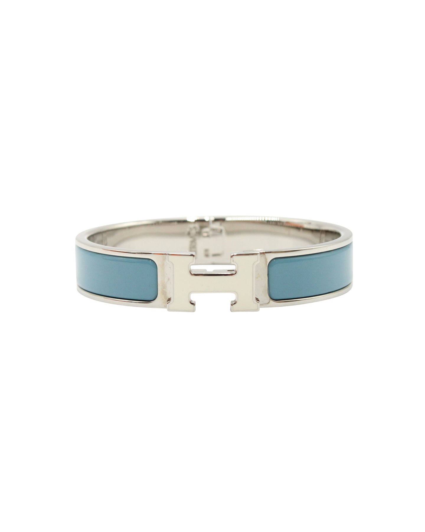 Hermès Clic H PM Armband aus hellblauem Emaille 7703700176956