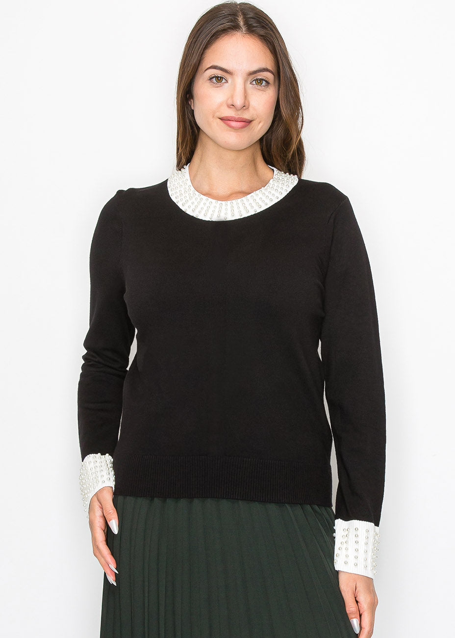 Perle Akzent Strickpullover