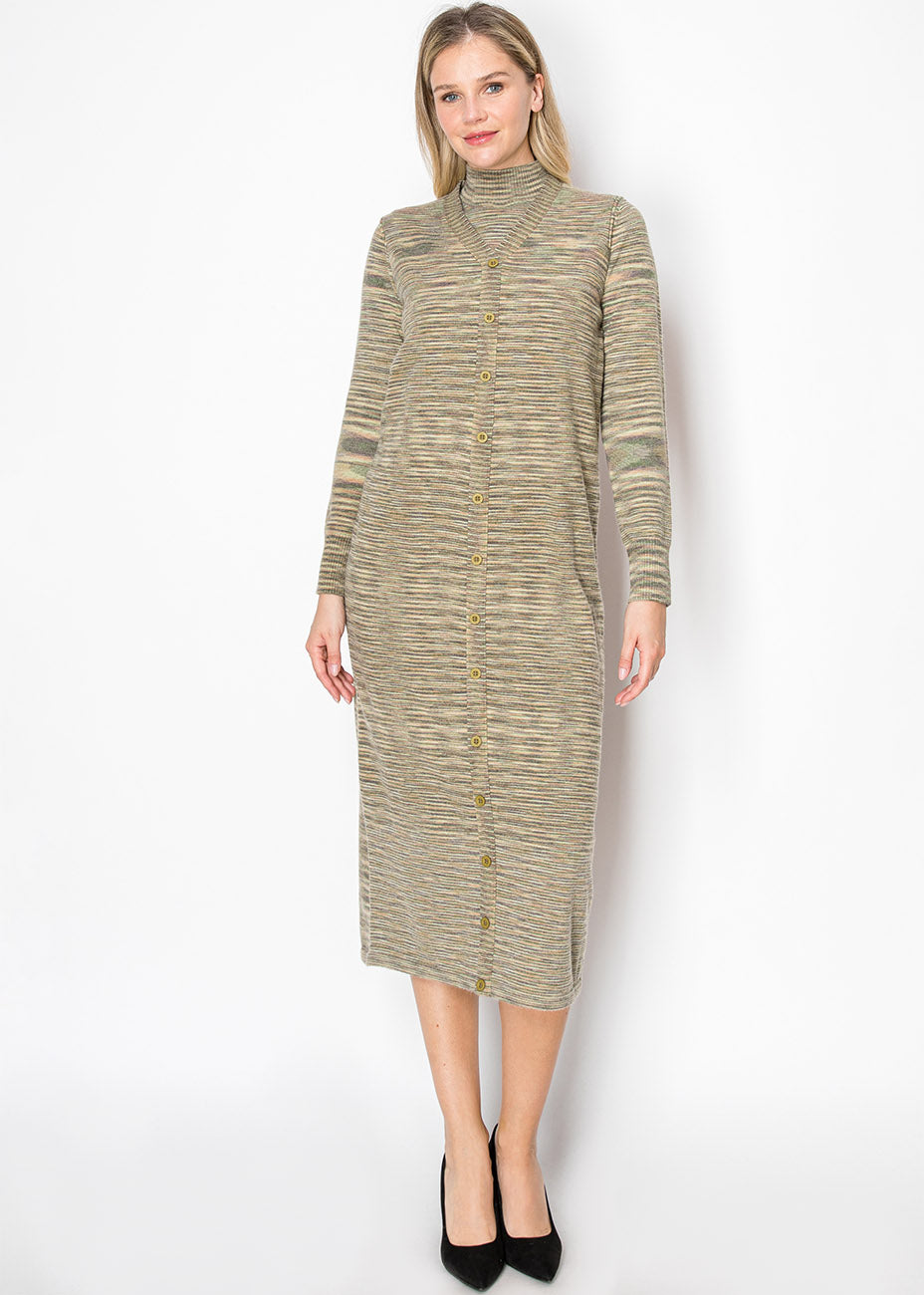 Schwarzes, gestreiftes Midikleid