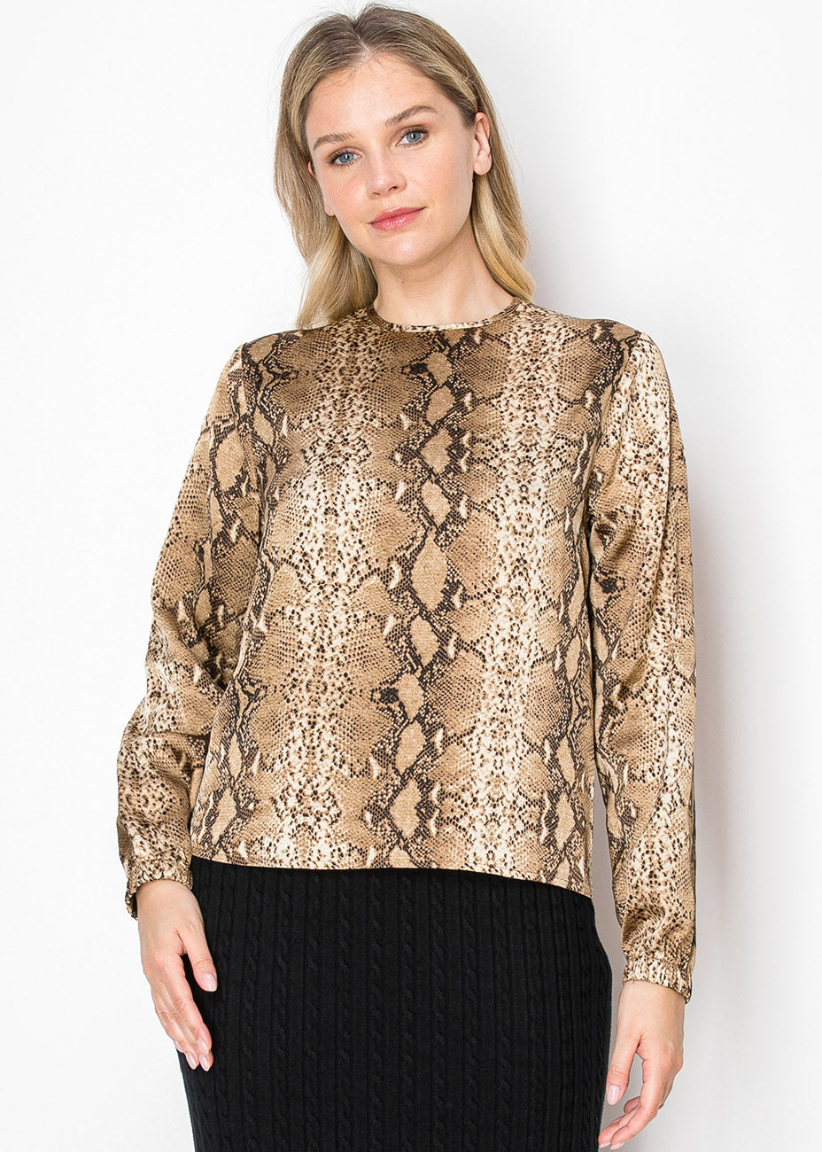 Langarmshirt mit Schlangenprint