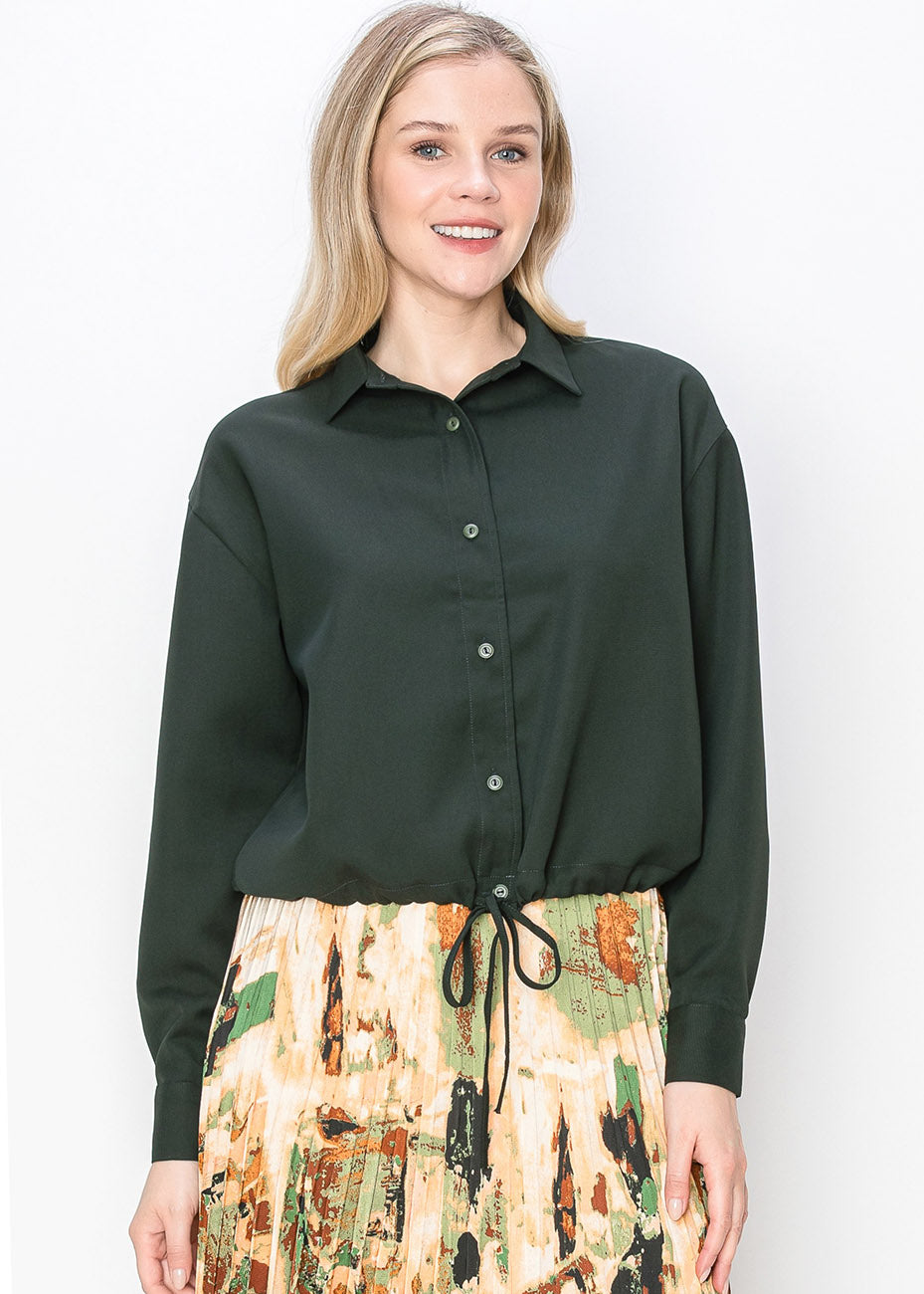 Hunter Grüne mit Knopfleiste Bluse