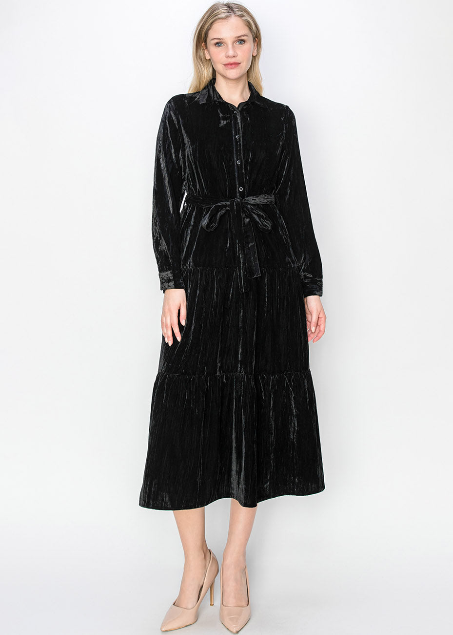 Elegantes schwarzes Samtkleid