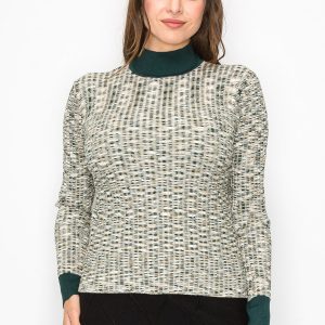 Multi-Tone Strickpullover mit hohem Hals 7832921833532
