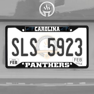 Fanmats Carolina Panthers Metall Nummernschild Rahmen schwarz Finish