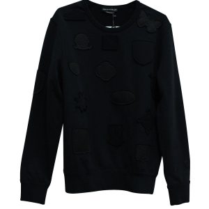 Alexander McQueen Pullover mit Rundhalsausschnitt aus schwarzer Baumwolle