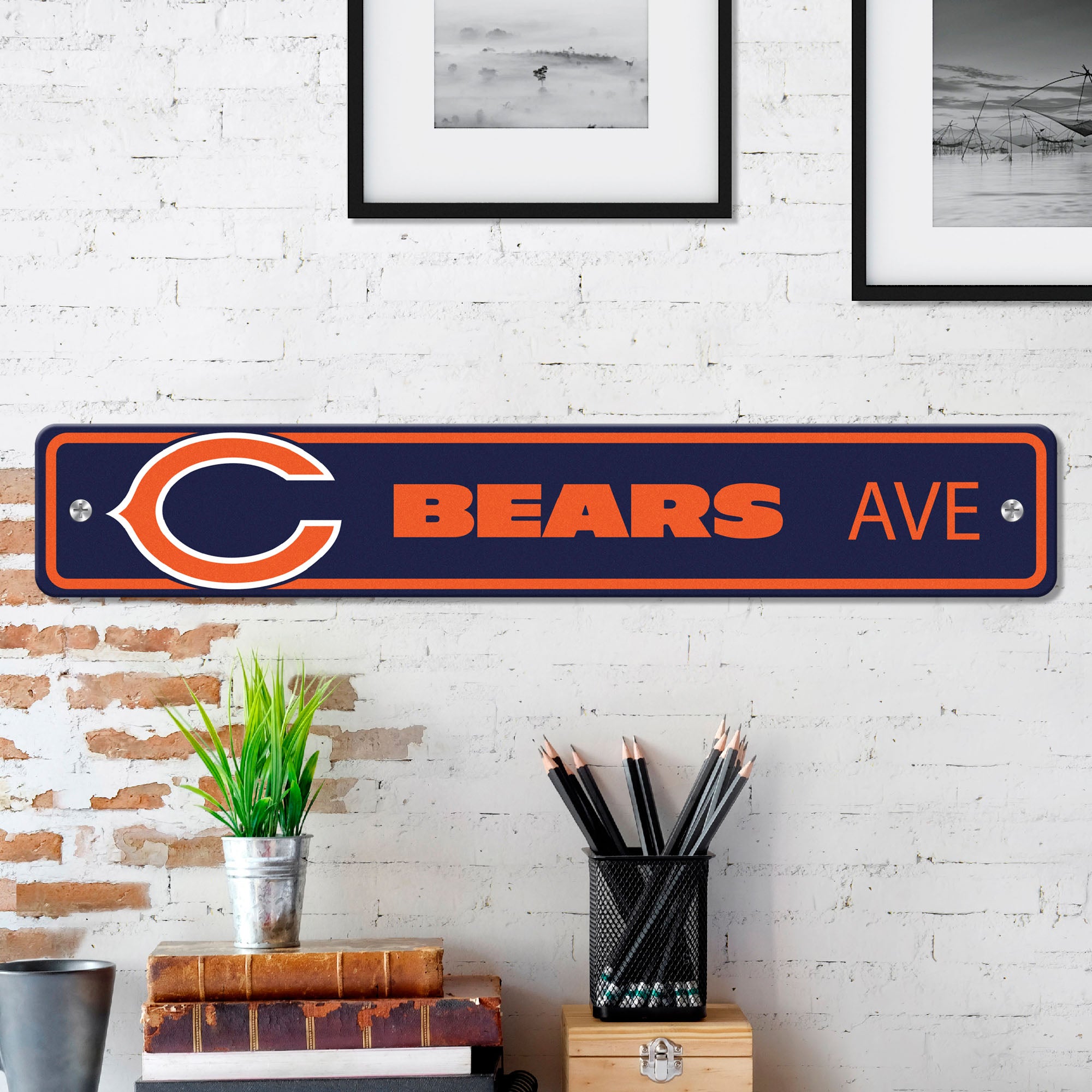 Fanmats Chicago Bears Team Farbe Straßenschild 4 "X 24" Leichtgewicht