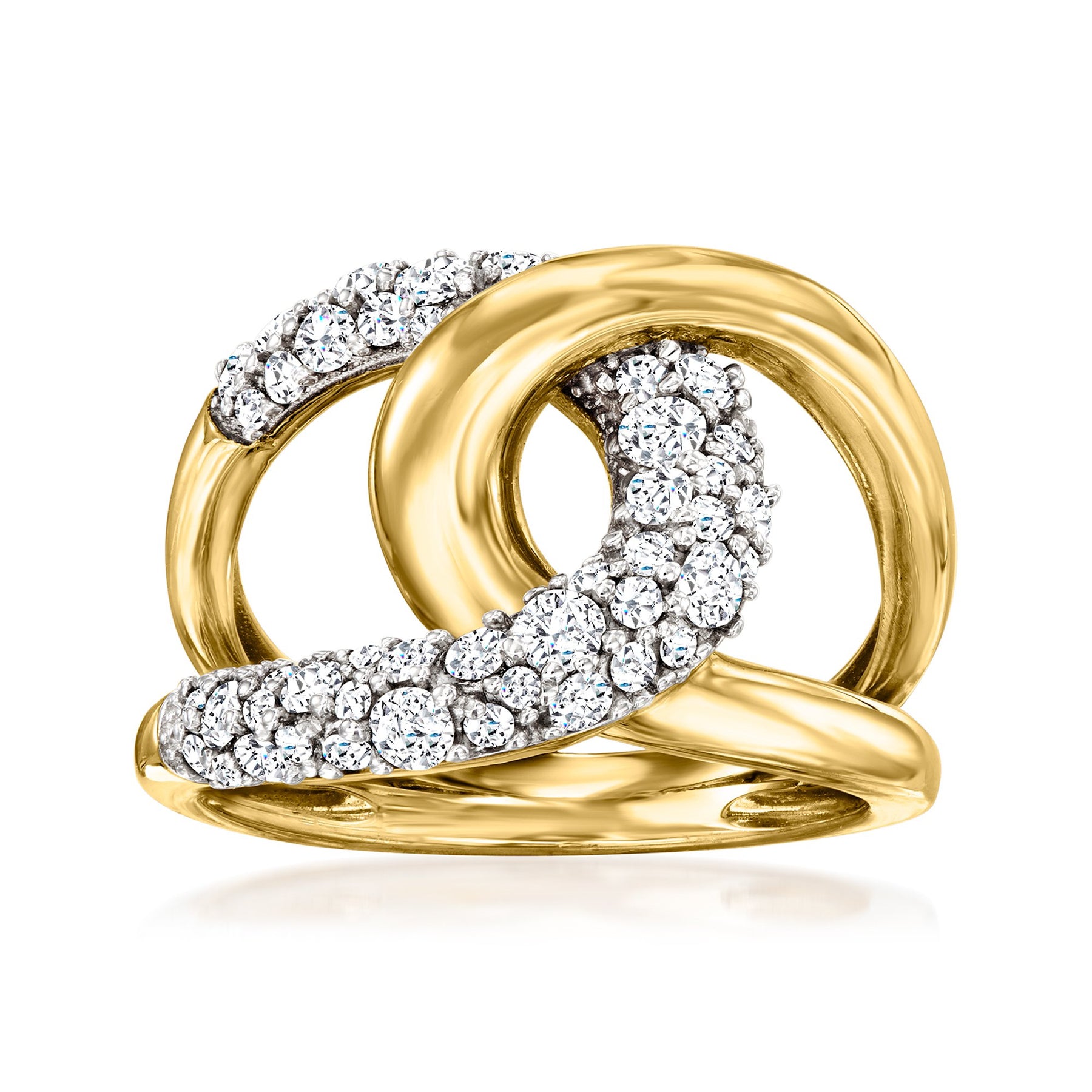 Ross-Simons Diamant-Verriegelungsring aus 14kt Gelbgold