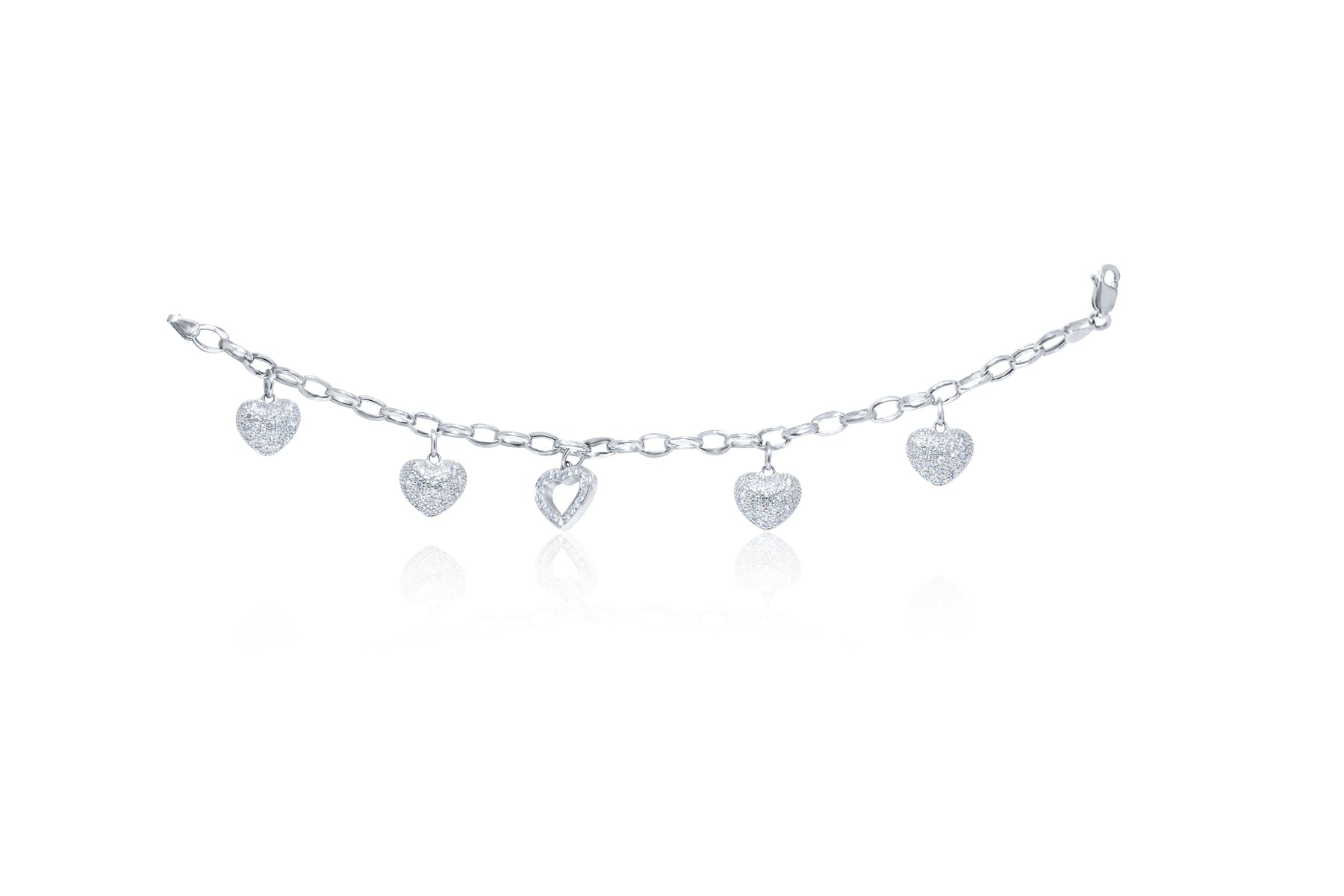 Diana M. 1.50 Carat Pave Herz Charm Armband