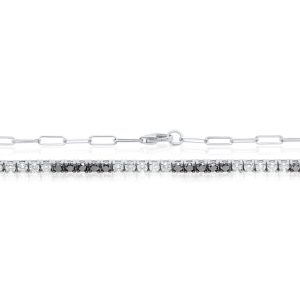 Diana M. 0.90 Carat weißes und schwarzes Diamantarmband