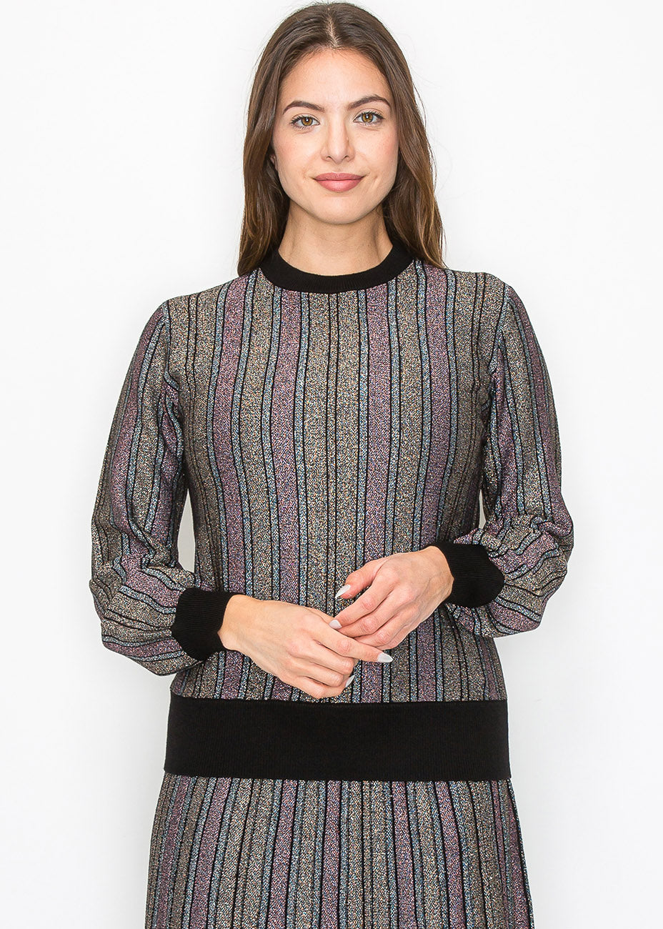 Radiant Stripe Strick Top