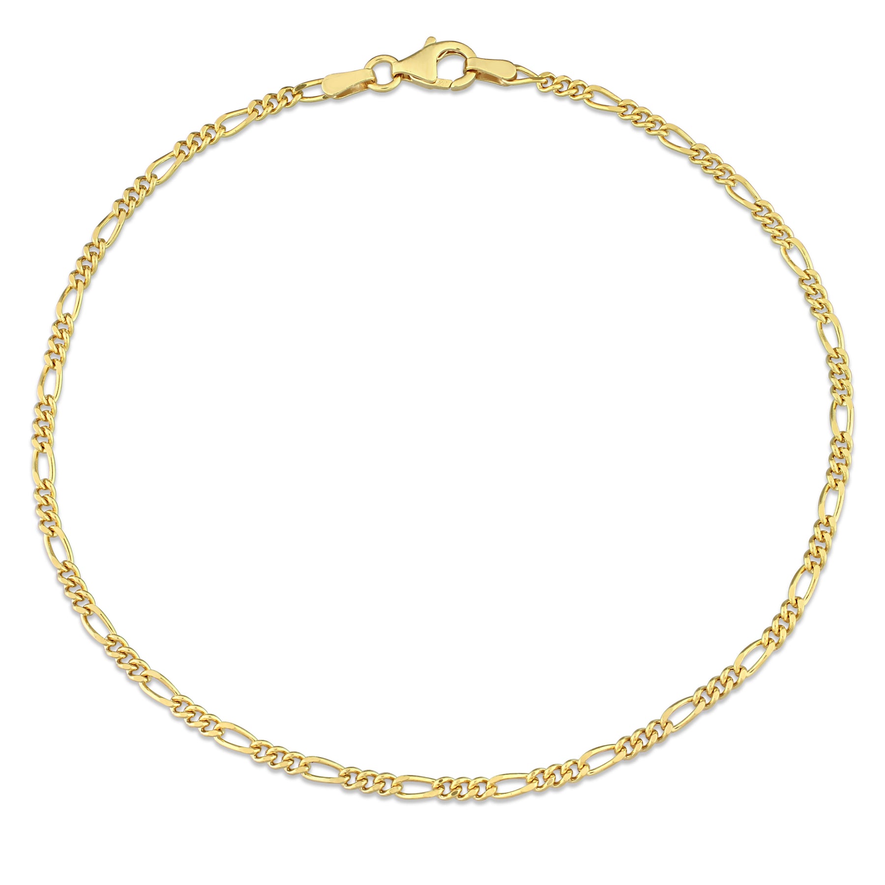 Mimi & Max 2.2mm Figaro Kette Fußkettchen in Gelb Silber – 9 Zoll