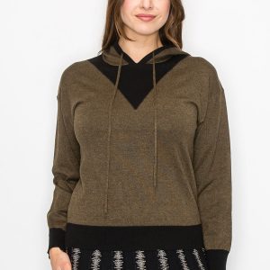 Olive & schwarz bescheiden Hoodie 7832922357820