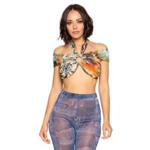 Sexy Crop Halter Top, selbstbindend