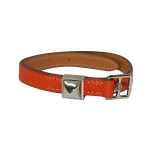 Hermes Medor Wrap Armband aus orange Leder 7703693852732