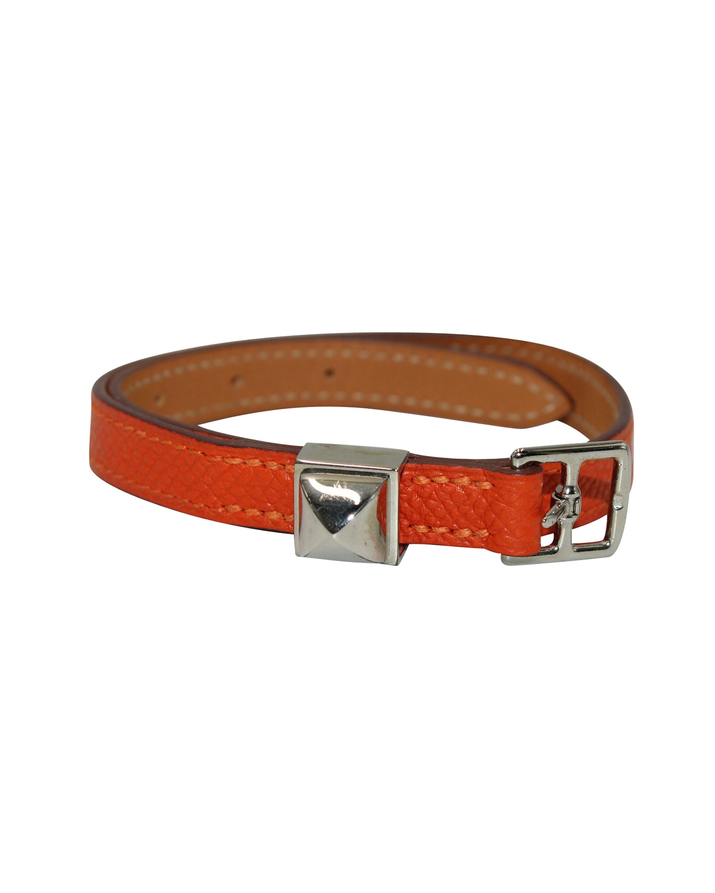 Hermes Medor Wickelarmband aus orangefarbenem Leder