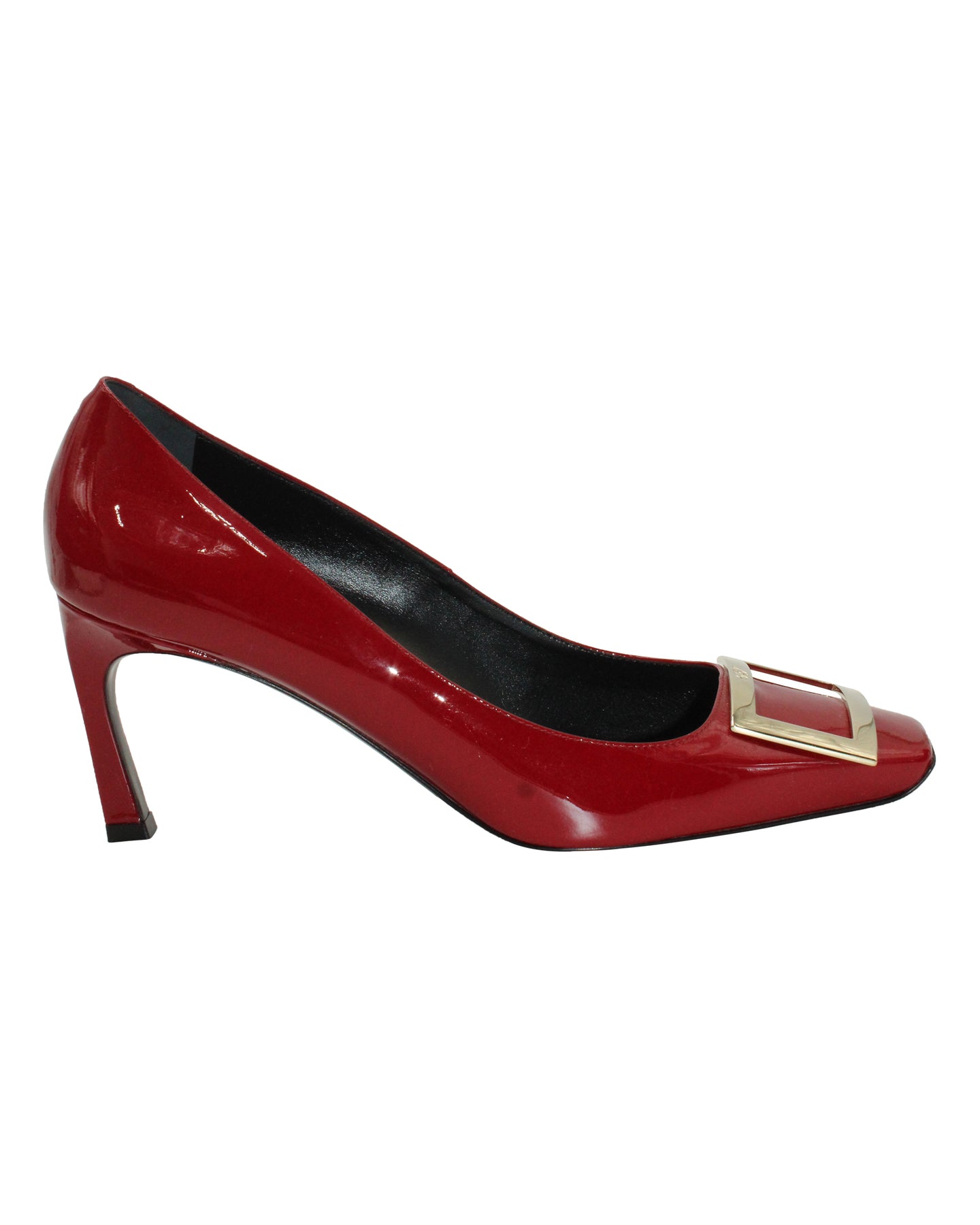 Roger Vivier Trompette 70 Metallschnalle Pumps aus rotem Lackleder