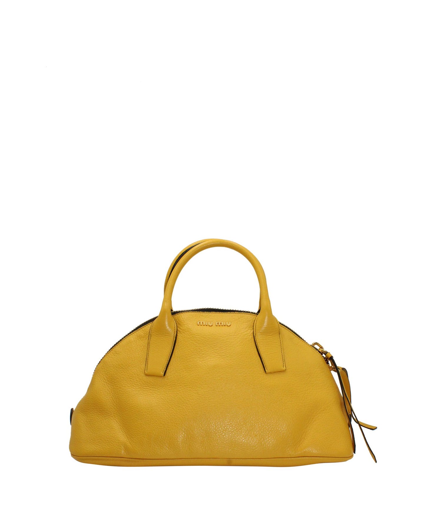 Miu Miu Bowling Tasche aus gelbem Leder