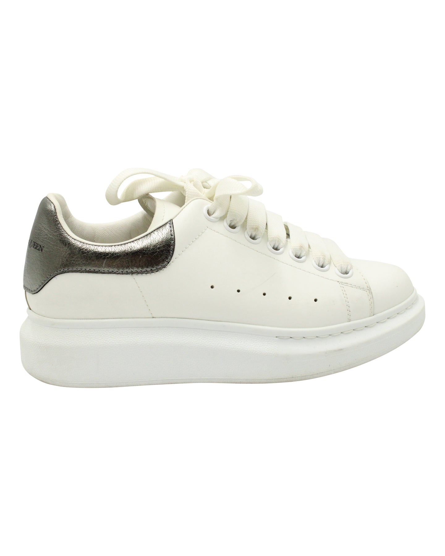 Alexander McQueen Übergroße Sneaker aus weißem Kalbsleder