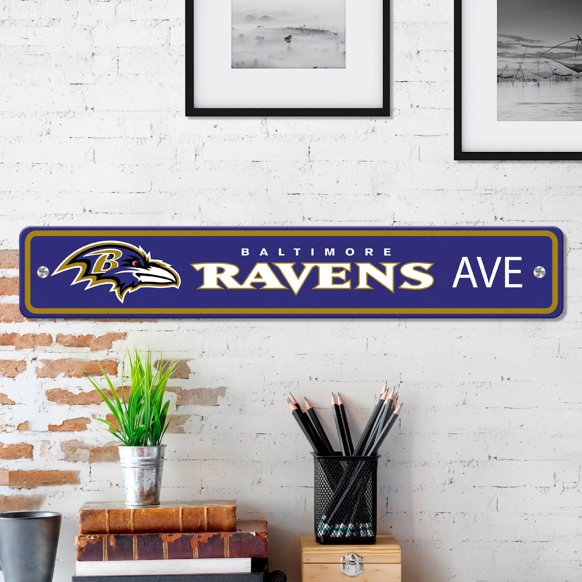 Fanmats Baltimore Ravens Team Farbe Straßenschild 4 "X 24" Leichtgewicht