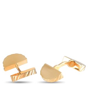 Cartier 18K Gelbgold Fan Manschettenknöpfe CA01 -051424