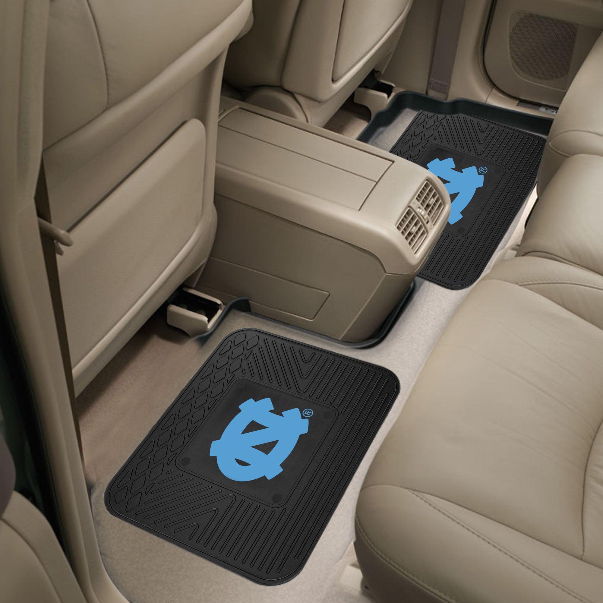 Fanmats North Carolina Tar Absatzschuhe Rücksitz Auto Utility Matten – 2 Stück Set
