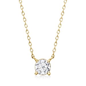 Ross-Simons Lab-Grown Diamant Solitaire Halskette in 18kt Gold über Sterling