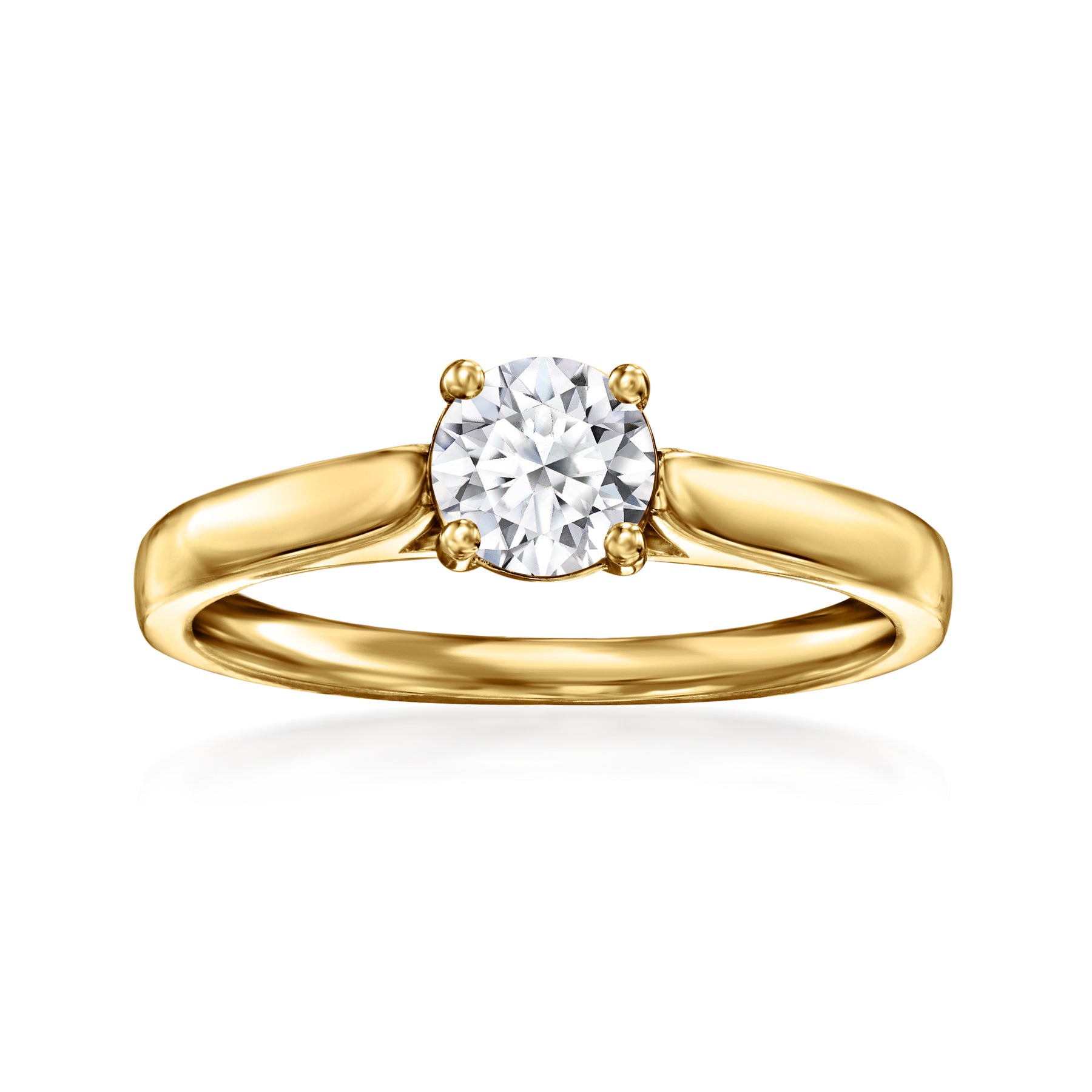 Ross-Simons Lab-Grown Diamant Solitaire Ring in 18kt Gold über Sterling