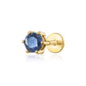 RS Pure Von Ross-Simons Saphir Ohrstecker mit flachem Rücken in 14kt Gelbgold