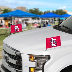 Fanmats St. Louis Cardinals Ambassador Car Flags – 2 Pack mini auto flags, 4′′ x 6′′