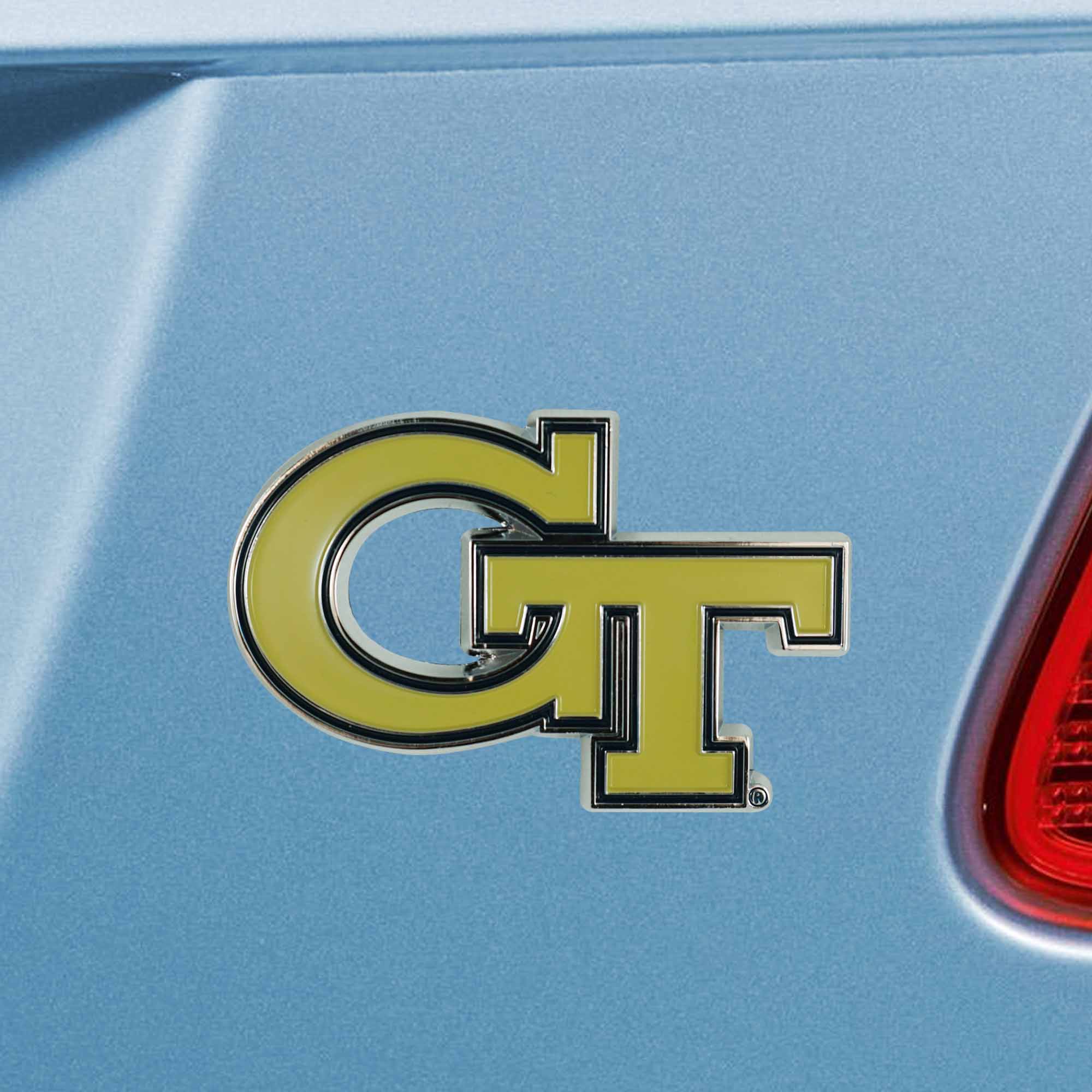 Fanmats Georgia Tech Gelbe Jacken 3D Farbe Metall Emblem