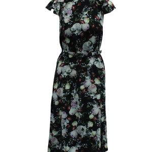 Erdem florales Kleid aus schwarzer Seide 7703705878588