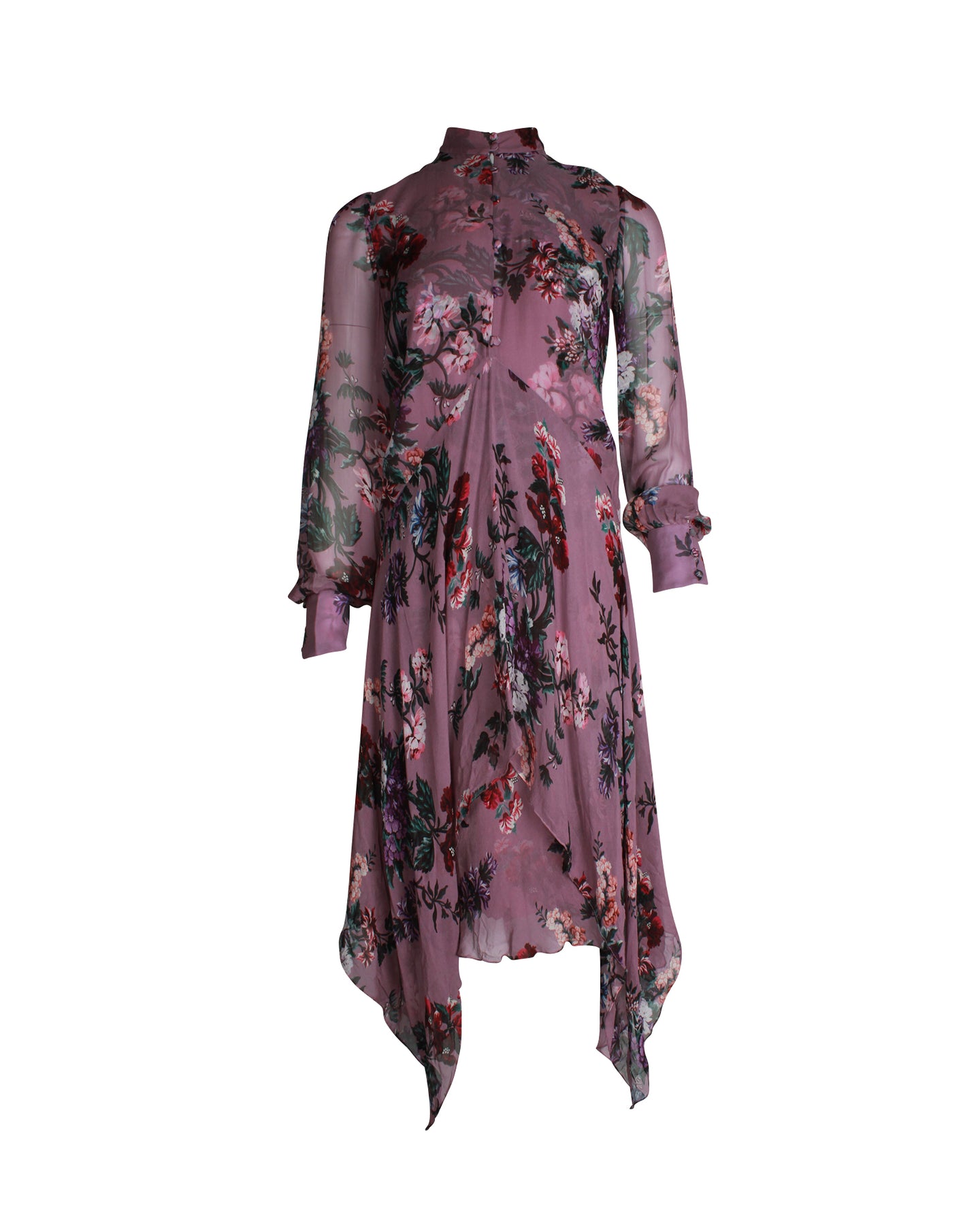 Erdem Kaylah Midikleid mit Blumenmuster in lila Seide