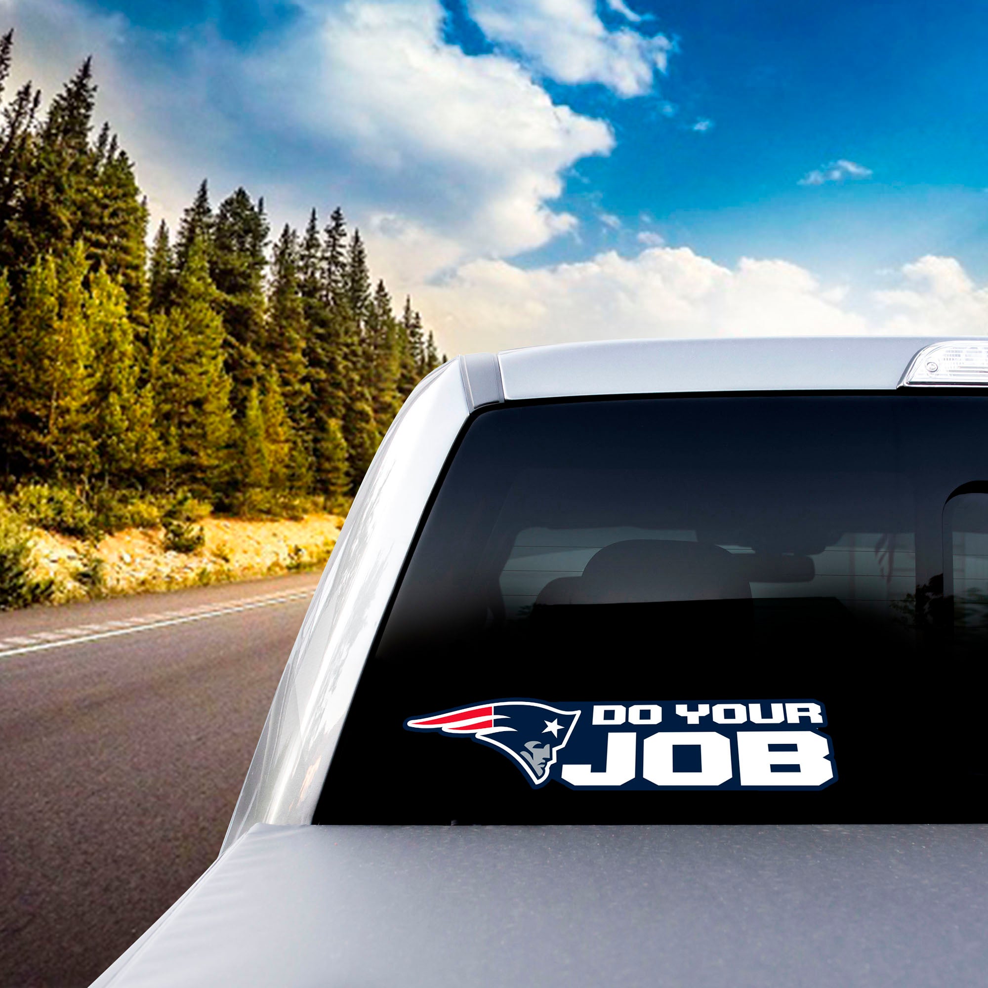 Fanmats New England Patriots 2 Stück Team Slogan Aufkleber Set, "DO YOUR JOB"