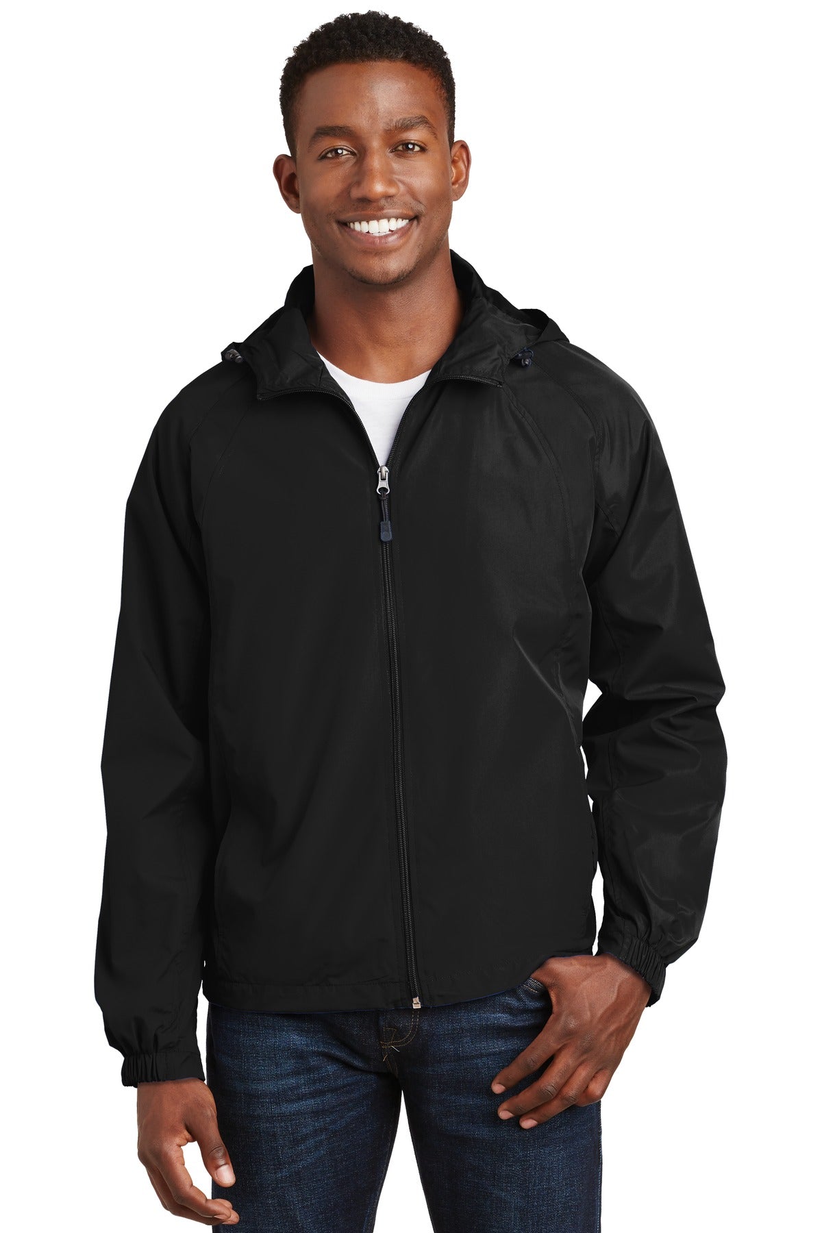 Sport-Tek Herren Raglan Jacke mit Kapuze