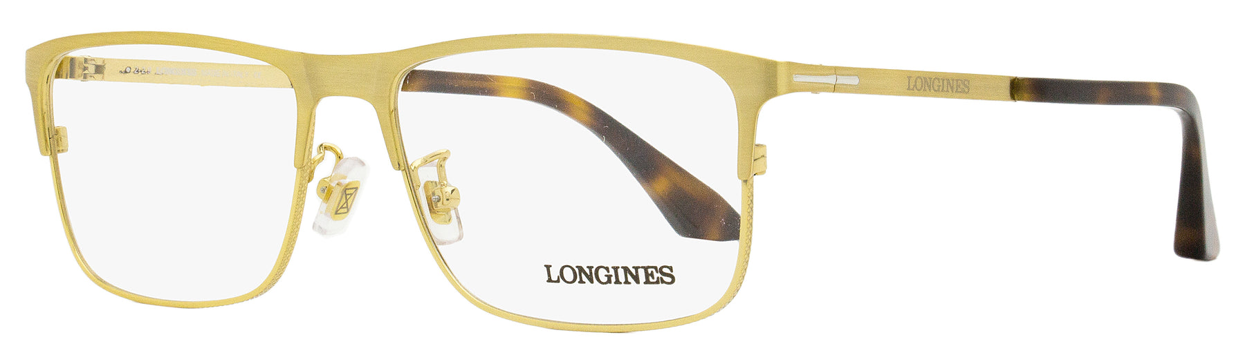 Longines Herren Rechteckige Brillen LG5005 H 030 Gebürstetes tiefes Gold 56mm