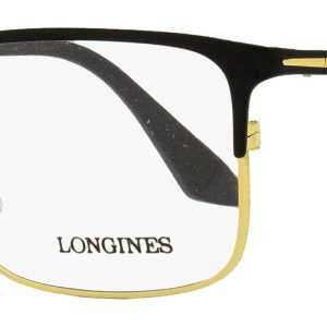 Longines Herren rechteckige Brillen LG5005-h 02A matt schwarz/gold 56mm