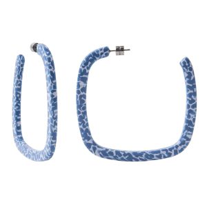 Große quadratische Hoops in Cerulean Blau