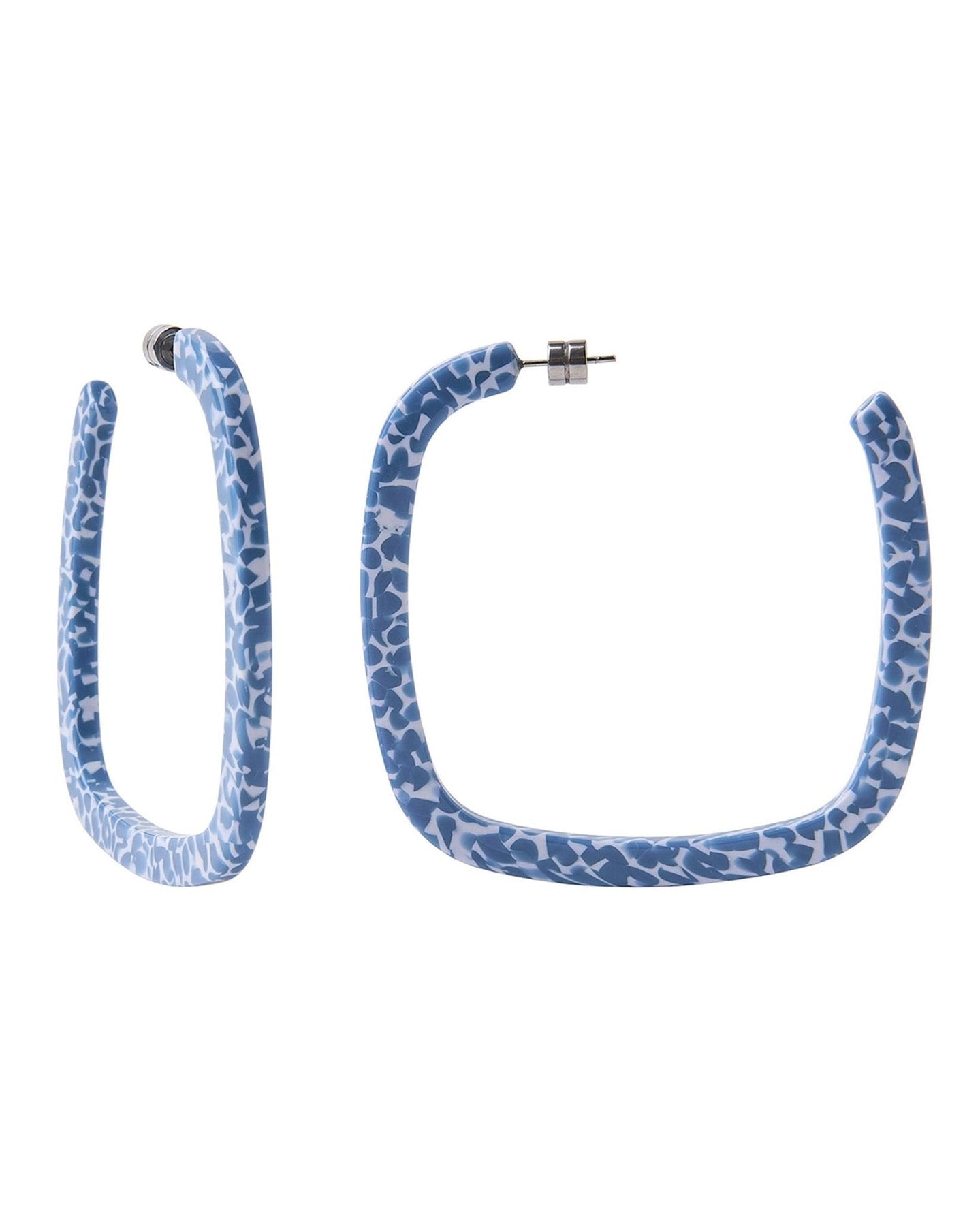 Große quadratische Hoops in Cerulean Blau