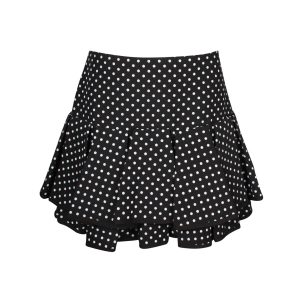 Valentino Garavani Minirock Polka-dot aus schwarzer Wolle