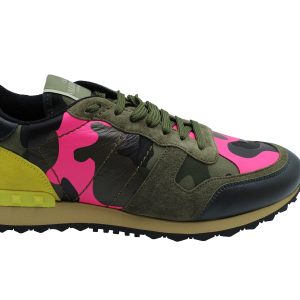 Valentino Garavani Camouflage Rockstud Sneaker aus mehrfarbigem Wildleder