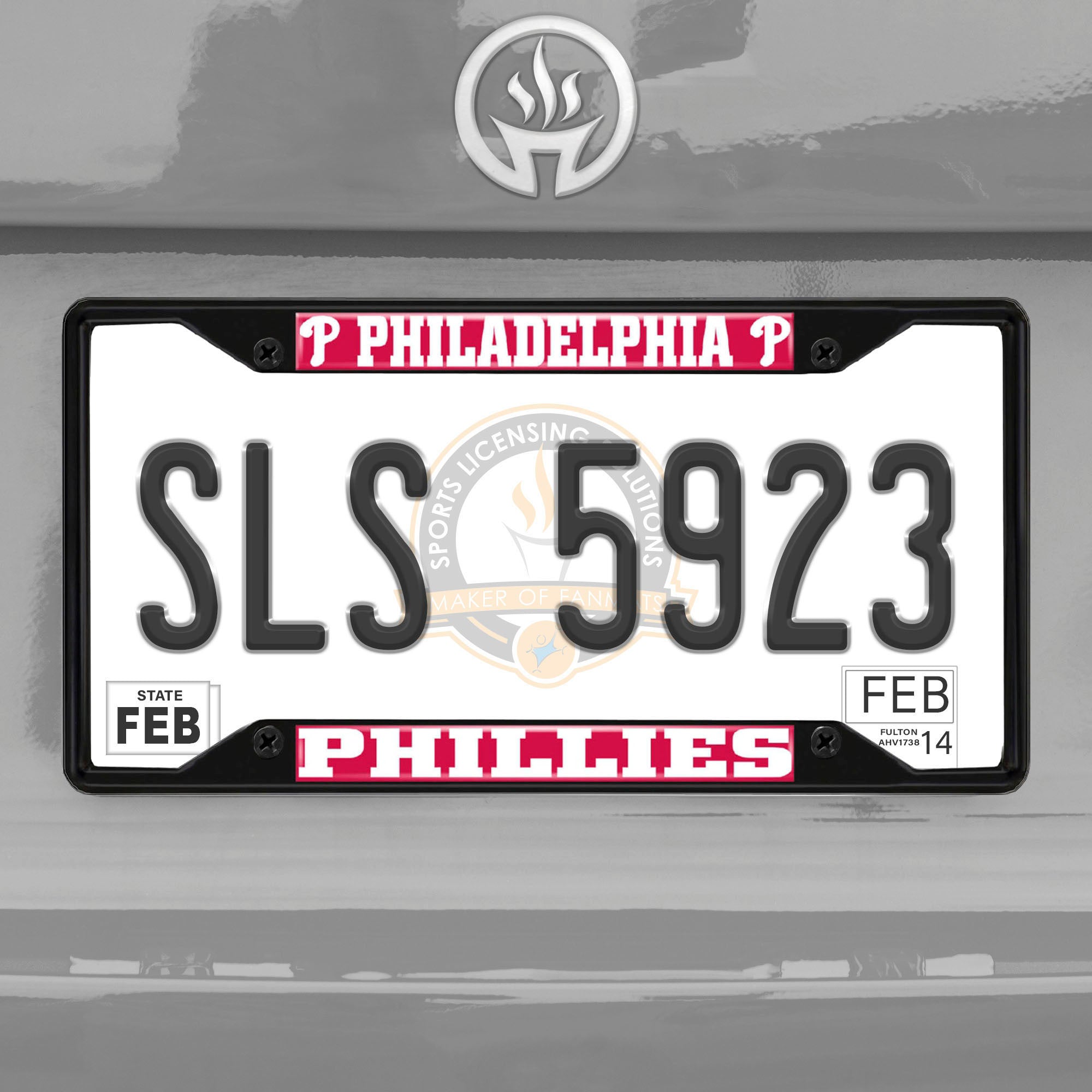 Fanmats Philadelphia Phillies Metall Nummernschild Rahmen schwarz Finish