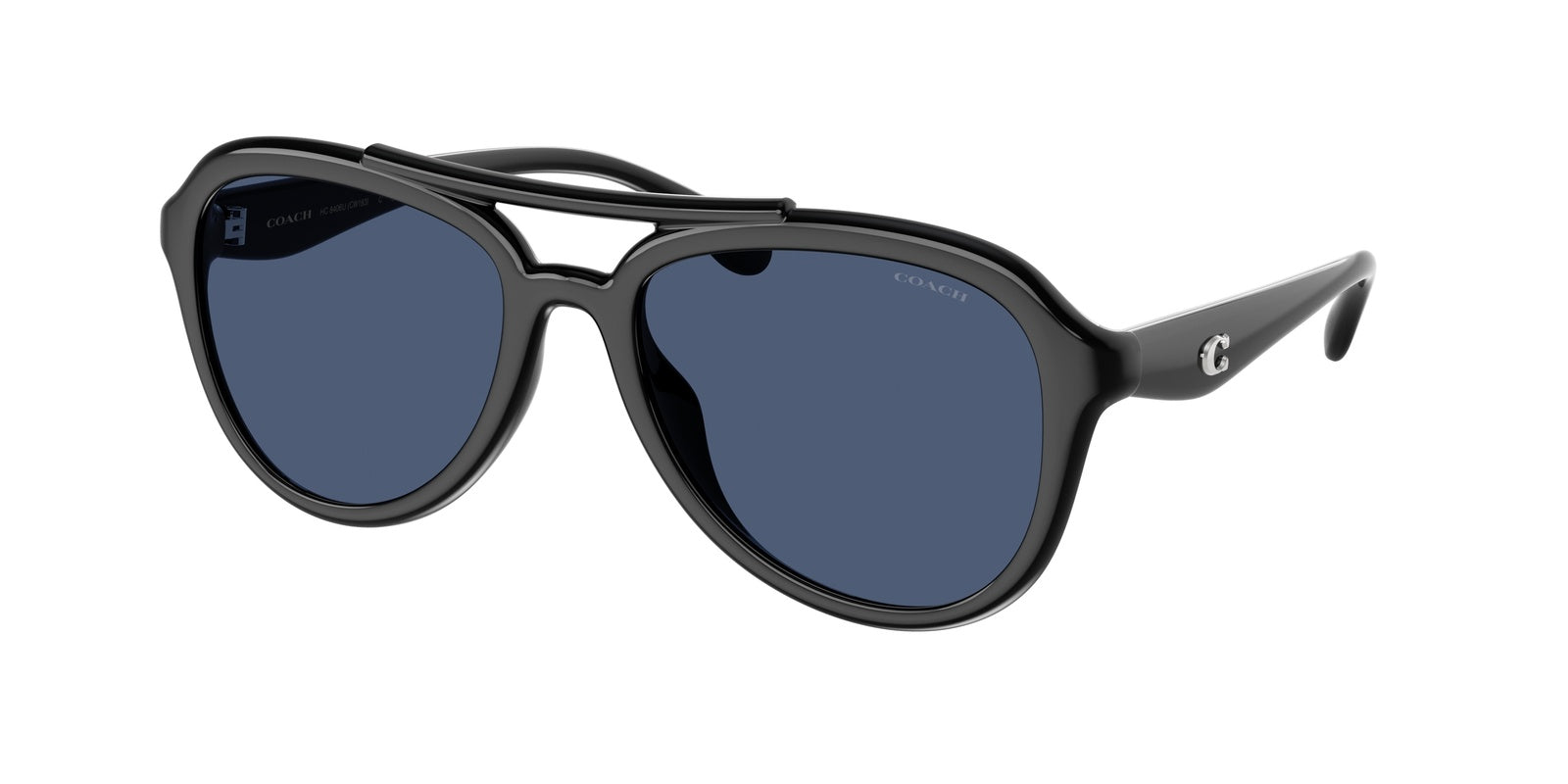 Coach 55mm schwarze Sonnenbrille für Damen