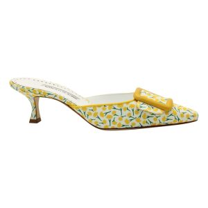 Manolo Blahnik Maysalebi 65mm Mules in Blumendruck Baumwolle 7703707844668
