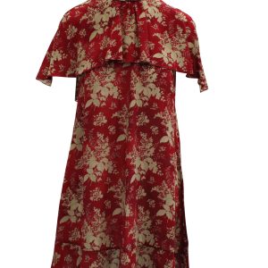 rot valentino Blumenteppich bedrucktes Kleid in roter Seide 7703693492284