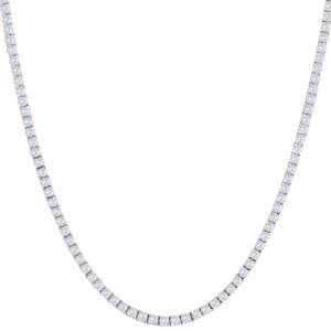 10Ct TW Lab gewachsen Diamant Tennis Halskette 14K Weißgold 16.5