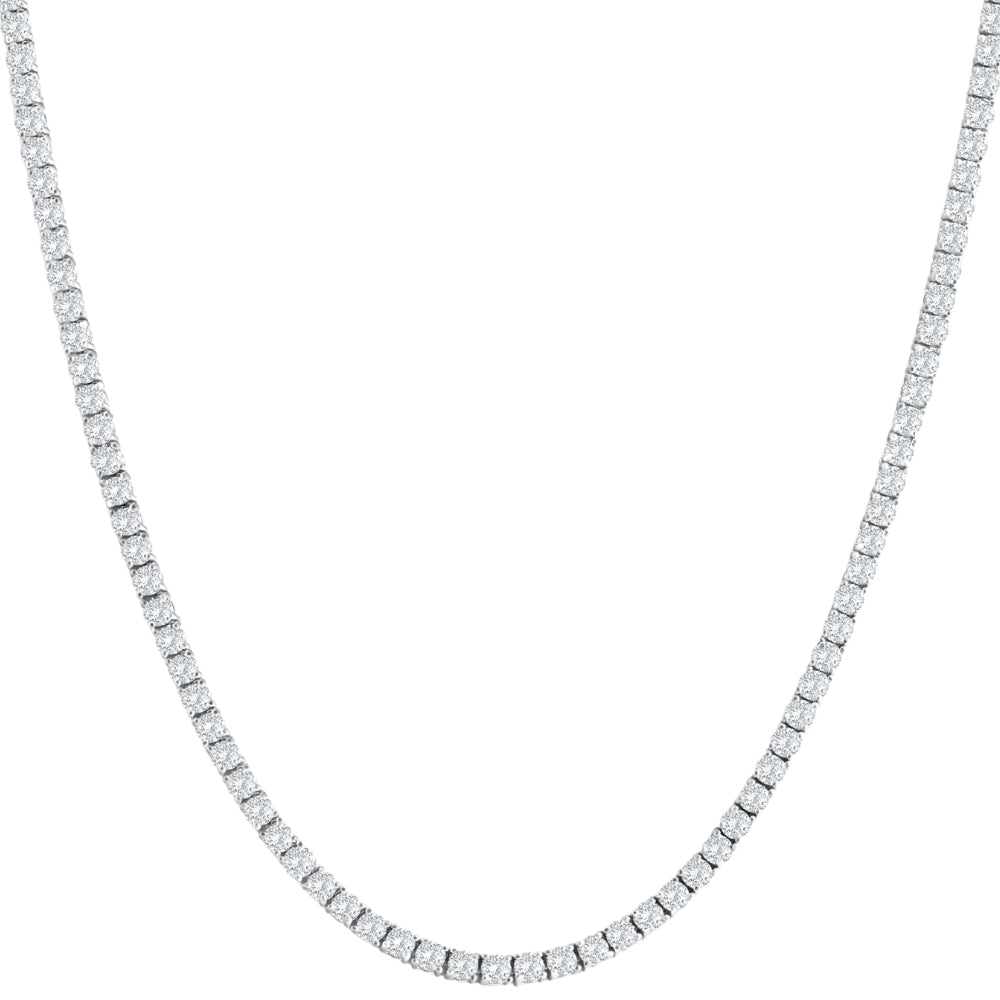 10Ct TW Lab gewachsen Diamant Tennis Halskette 14K Weißgold 16.5