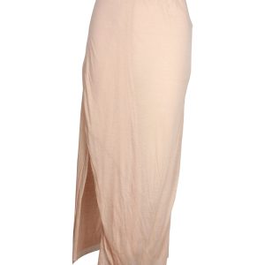 Rick Owens Side Slit Midi Rock in nackter Viskose 7703708205116